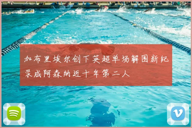 加布里埃尔创下英超单场解围新纪录成阿森纳近十年第二人