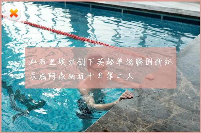 加布里埃尔创下英超单场解围新纪录成阿森纳近十年第二人